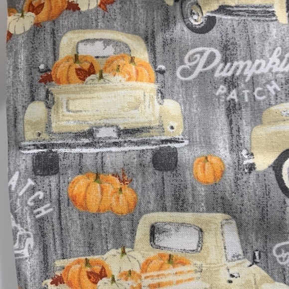 Fall Fabric Cotton Thanksgiving Material Fall, Trucks, Pumpkins one yard - Picture 2 of 3